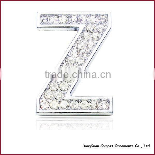 Diy pet Collar Accessories Alloy Alphabets 30mm Full Rhinestone Slide Letters