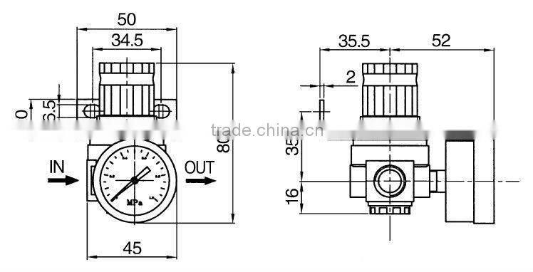 SAZN Airtac FRL Combination Gas regulator AR2000A Gas Pressure Regulator