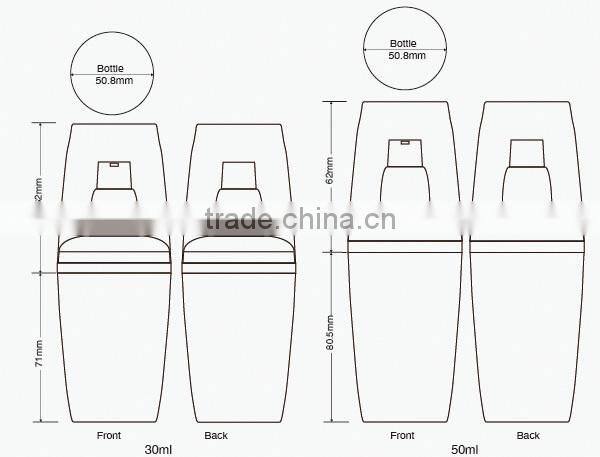 30ml 50ml 120ml Pearl White Cosmetics Acrylic Lotion Bottle for Beauty Care Products PL12