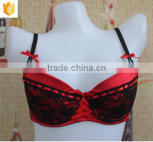 red sexy lace bra,satin women push-up mature bra