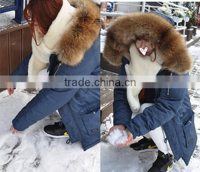 New Winter Warm Plain Woman Neck Warmer White Mink Fur Scarf