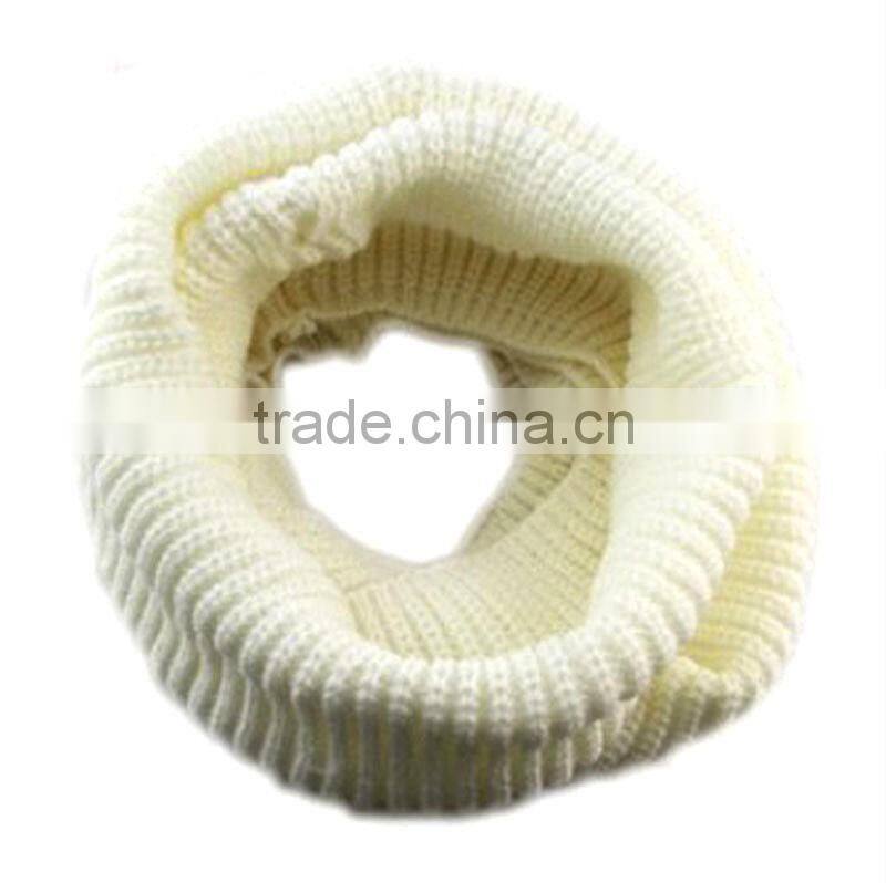 Hot Selling Fashion Women Plain Circle Loop Wool Knitted Scarf