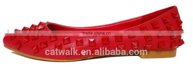 2015 Unique design flat shoes China classic red shoes with pointed toe