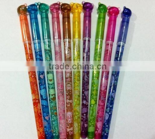 2014 new production bear cap glitter pen