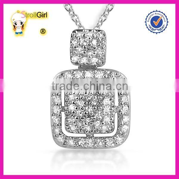 Top silver seahorse metal pendant necklace jewelry with CZ stone