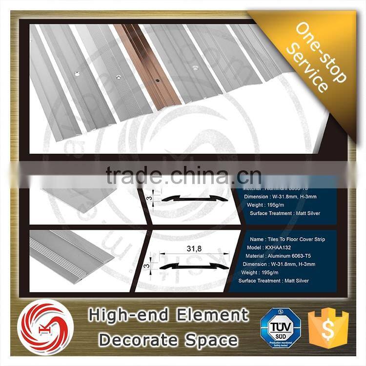 Polish silver carpet transition strip floor trim vinyl cover strip