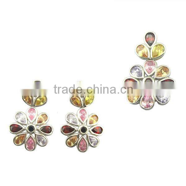 Colorful CZ Fashion Jewelry Set