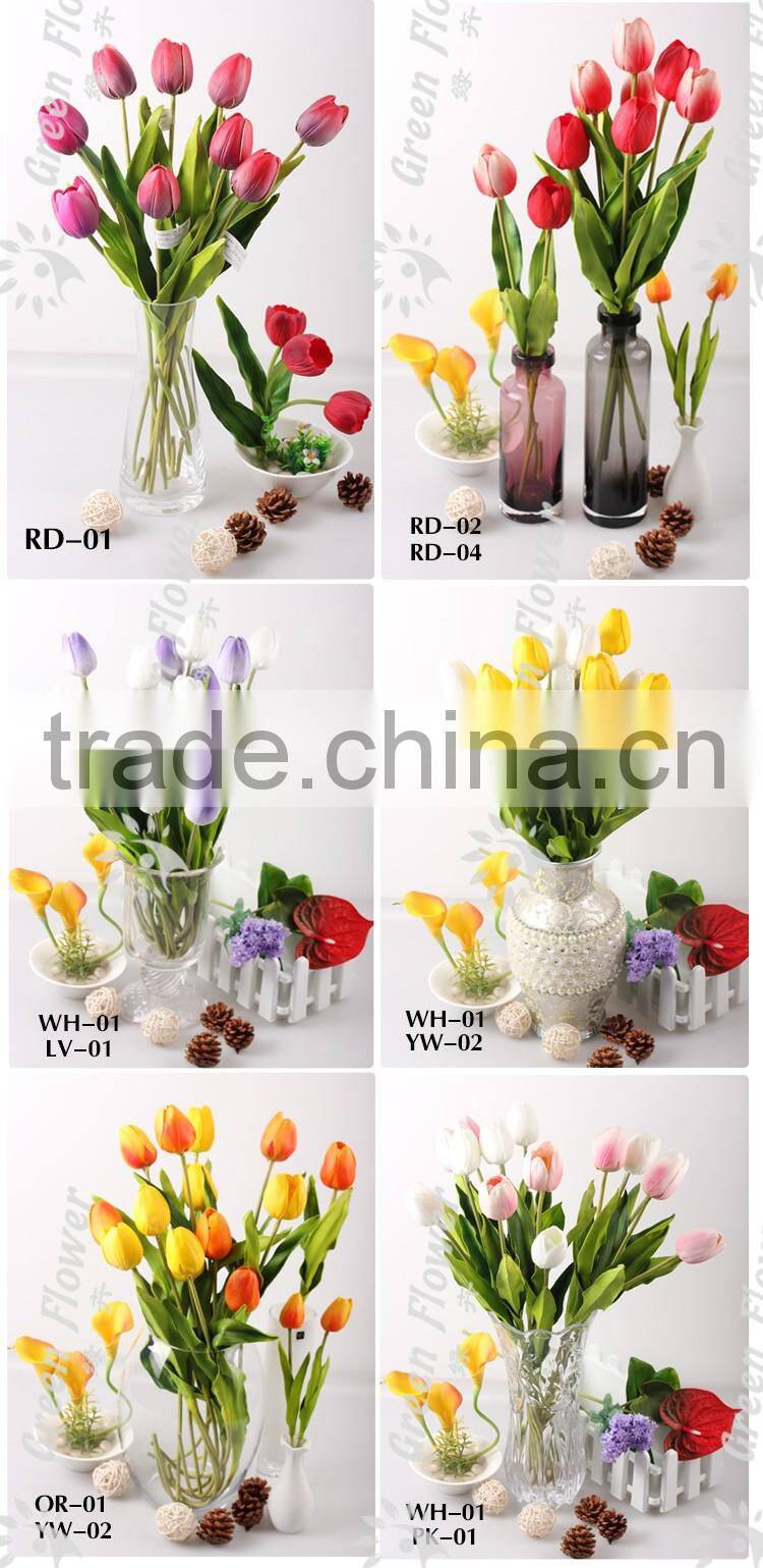 2016 Wholesale Multicolor 20" Real Touch Latex PU Artificial Flowers for Home Wedding Bridal decoration