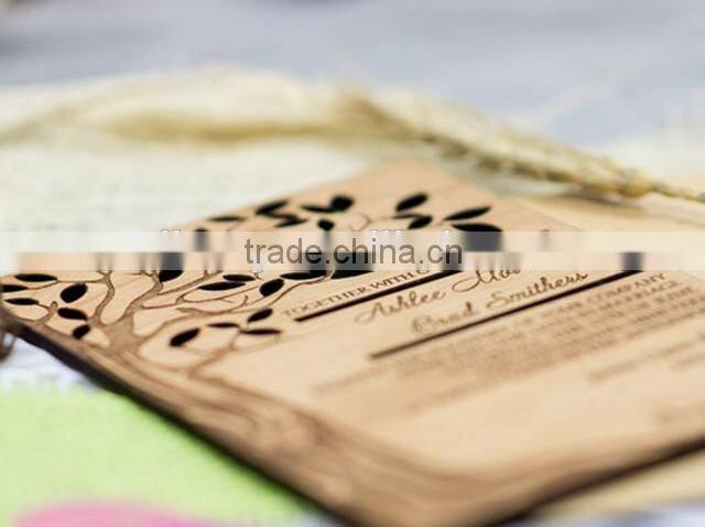 Gorgeous & creative wood tree laser cut wedding invitations