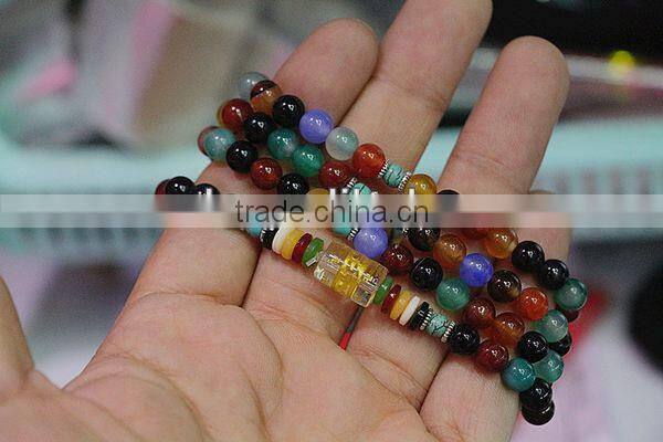 Wholesale fashion gemstone crackle agate beads bracelet jewelry