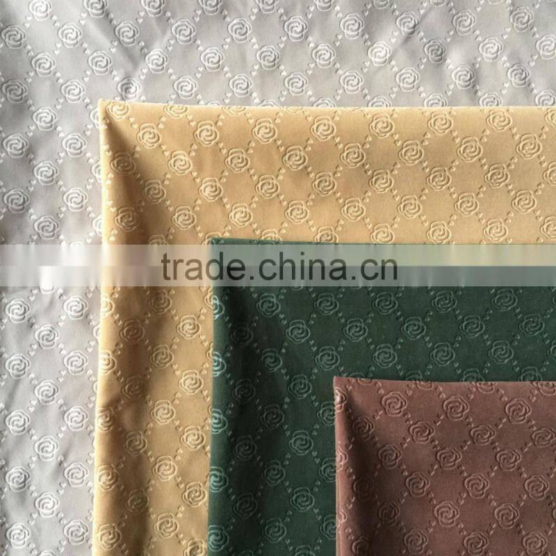 2016 new style 3D press pattern flock fabric for upholstery, cushion, bag