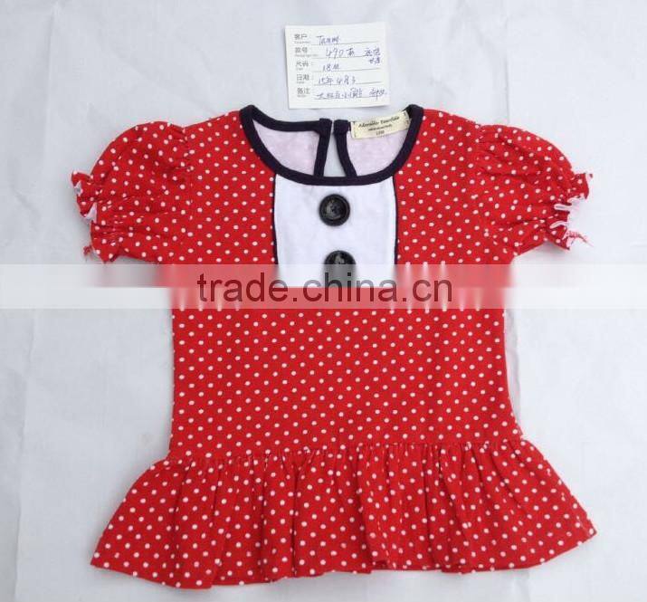 Top Fashion Remake designer kids clothes girls ruffle top sleeveless red fancy tops for girls