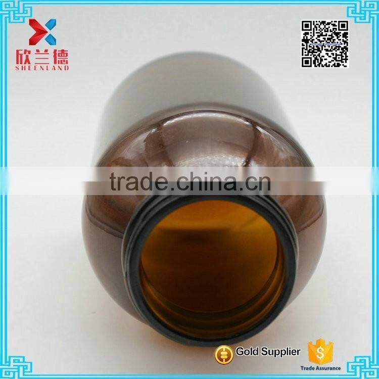 Recycled healthy care products 500ml amber wild-mouth glass bottle industrial use