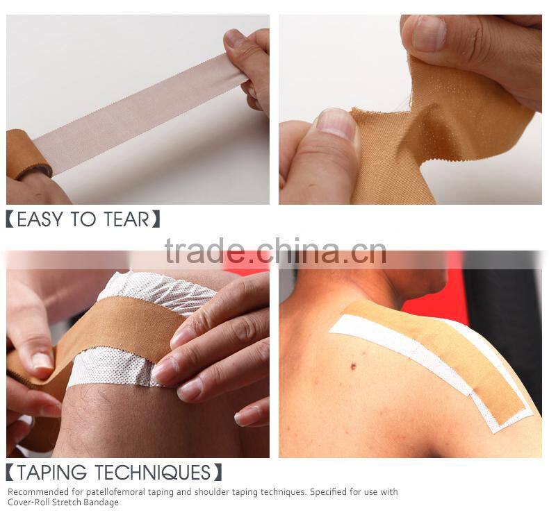 2015 Jiaxing Promotional Kinesiology Precut Tape Kinetic Colored Sports Rayon Strapping Tape