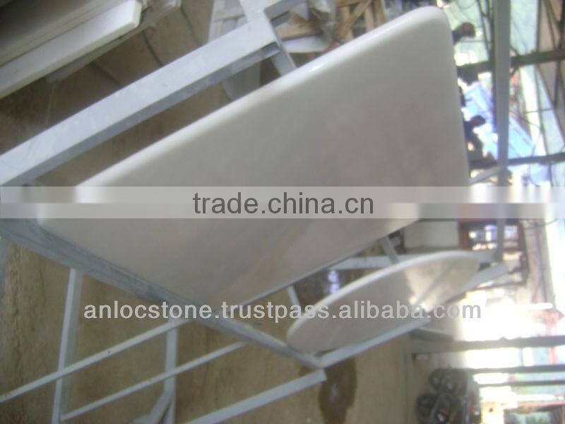 White marble table top