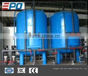 Automatic sand and active carbon filter for sewage plants