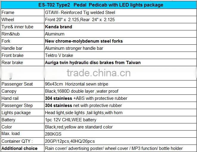 ESTER Exercise tricycle pedicab rickshaw/bike taxi