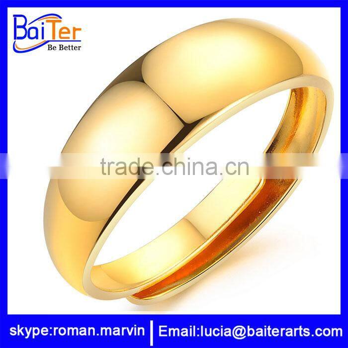 Gold plated stainless steel gold ring designs for couple,engagement gold rings for lovers