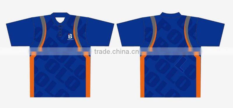 Custom polyester hot sale sublimation sky blue polo shirt