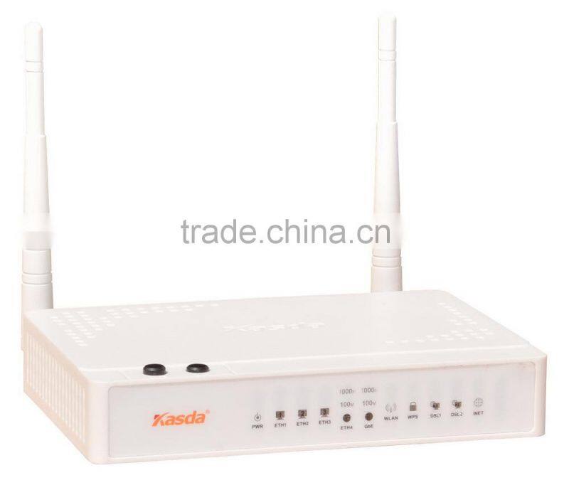 Kasda 11N 300Mbps 4 FE enternet port ADSL modem wireless voip router with 1 FXS port