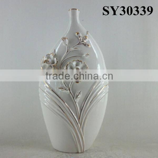 With liquid gold flower design ceramic vase decoration