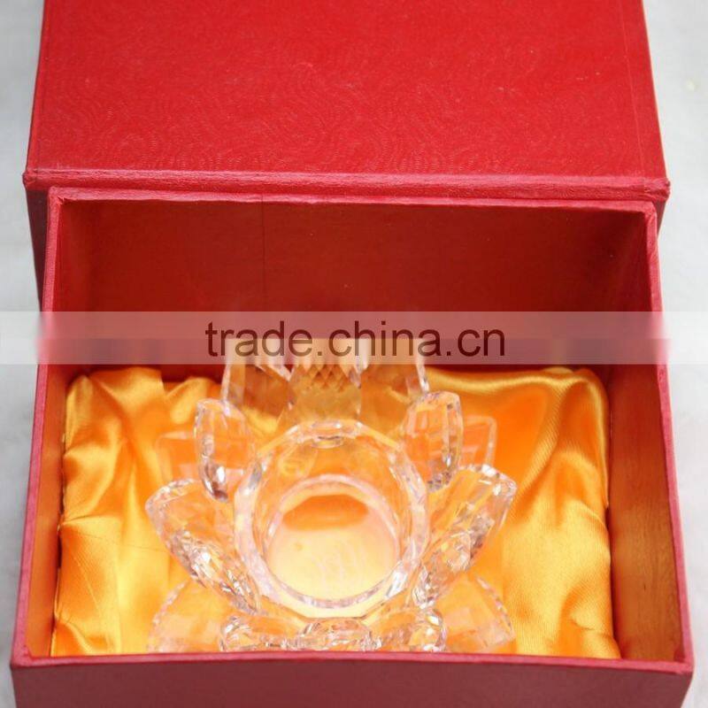 Factory directly sale wholesale price Yiwu hot seller 100mm transparent color crystal lotus for gift