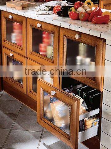 solid wood kitchen cabinet with arc shape design