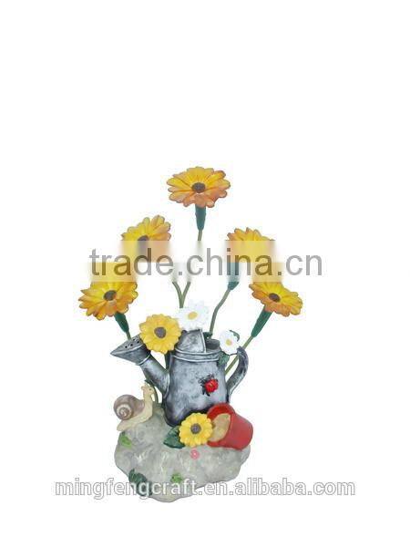 Indoor decorative resin flowers solar lights