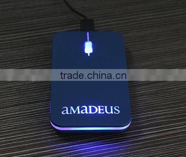 Flat LED Light Up Wired Mouse