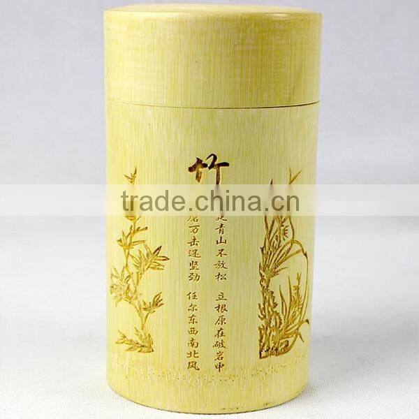 Round handmade bamboo sealed canisters