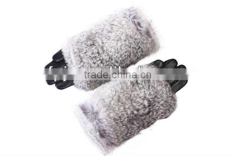 Unique Design Fashion Lady Real Fur Leather Glove