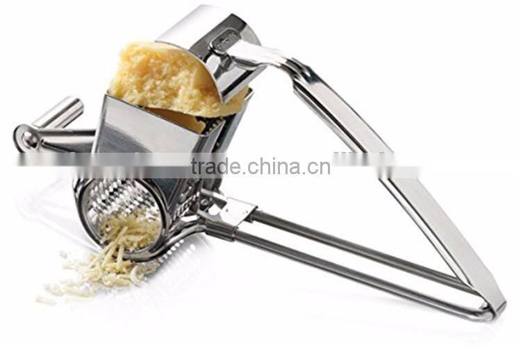 Hot Sale Stainless Steel Kitchen Rotary Grater Multi-functional Round Cheese Grater