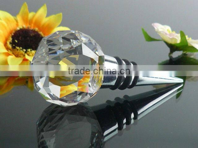 Wholesale high quality decorative crystal ball wine stopper