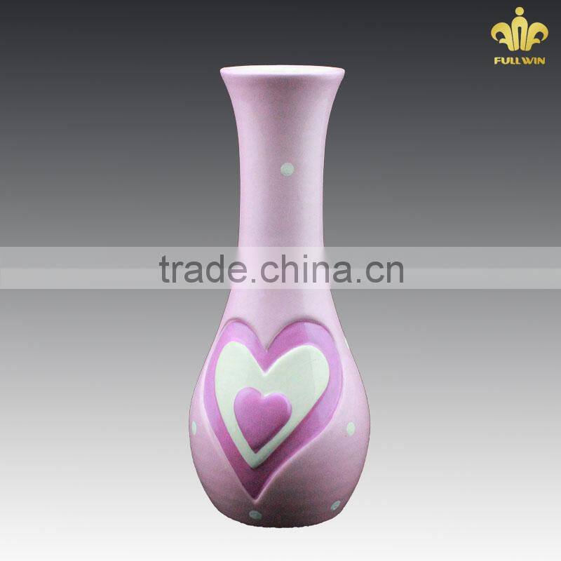 hand painted ceramic vases,hand made pink ceramic vase