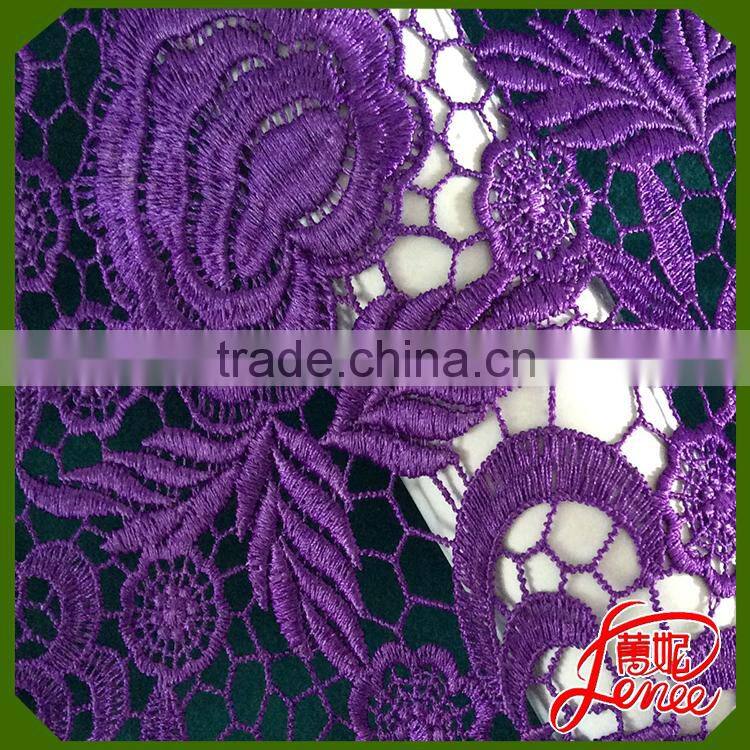 Elegant Color Floral Chemical Embroidery Fabric For Evening Dress