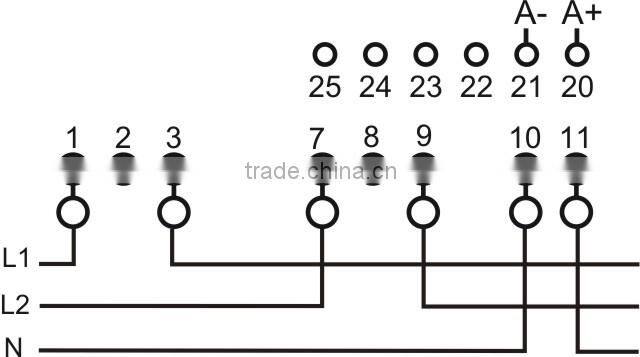 Three phase four wire electrical electronic meter