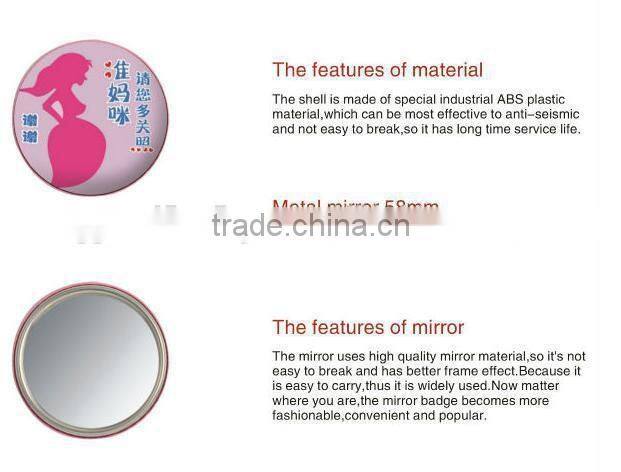 Hot selling handy design round and red mini decorative pocket mirrors for garment decoration