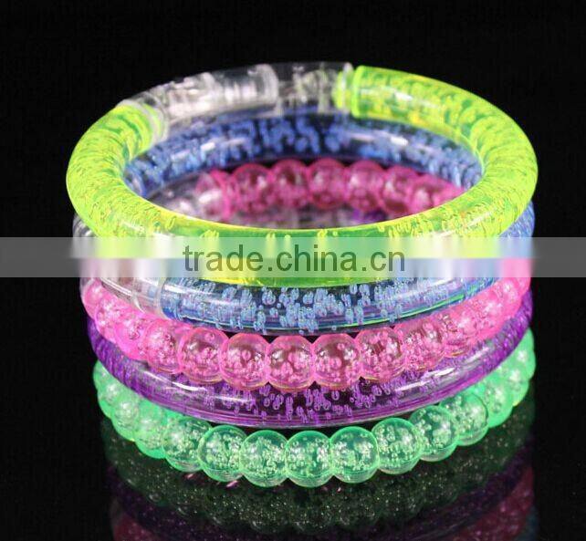 LED Light Up Flashing Bracelet Acrylic Wristband Glow Blinking Party Club