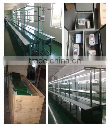 Assembly Line Working Tables Single Belt Conveyor Assembly Line with Flourescent Lamp