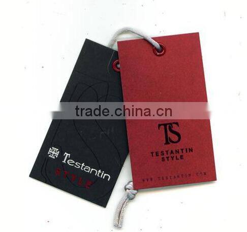 Blue coloured hang tag, thick hang tag