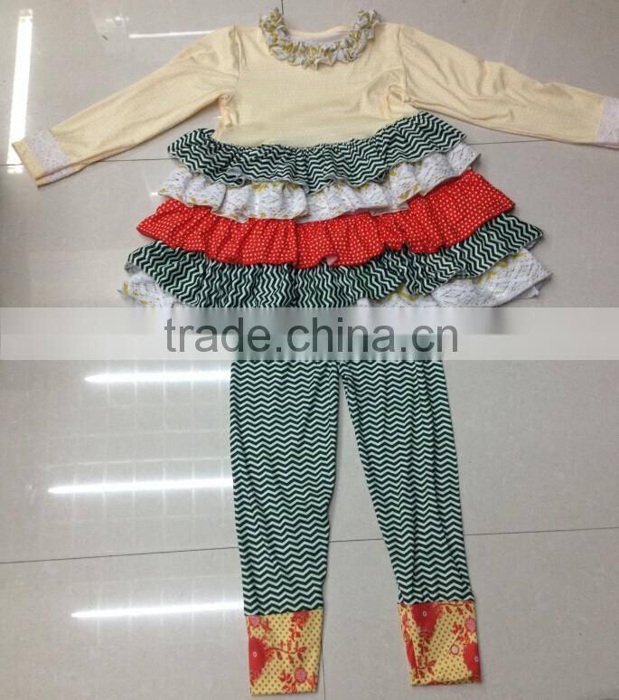 2015 new hot yiwu koya garment factory wholesale girls boutique fall children outfits adorable mustard pie remake girls outfit