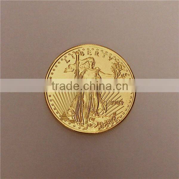 Thick Gold Plated Tungsten Gold Eagle Coin