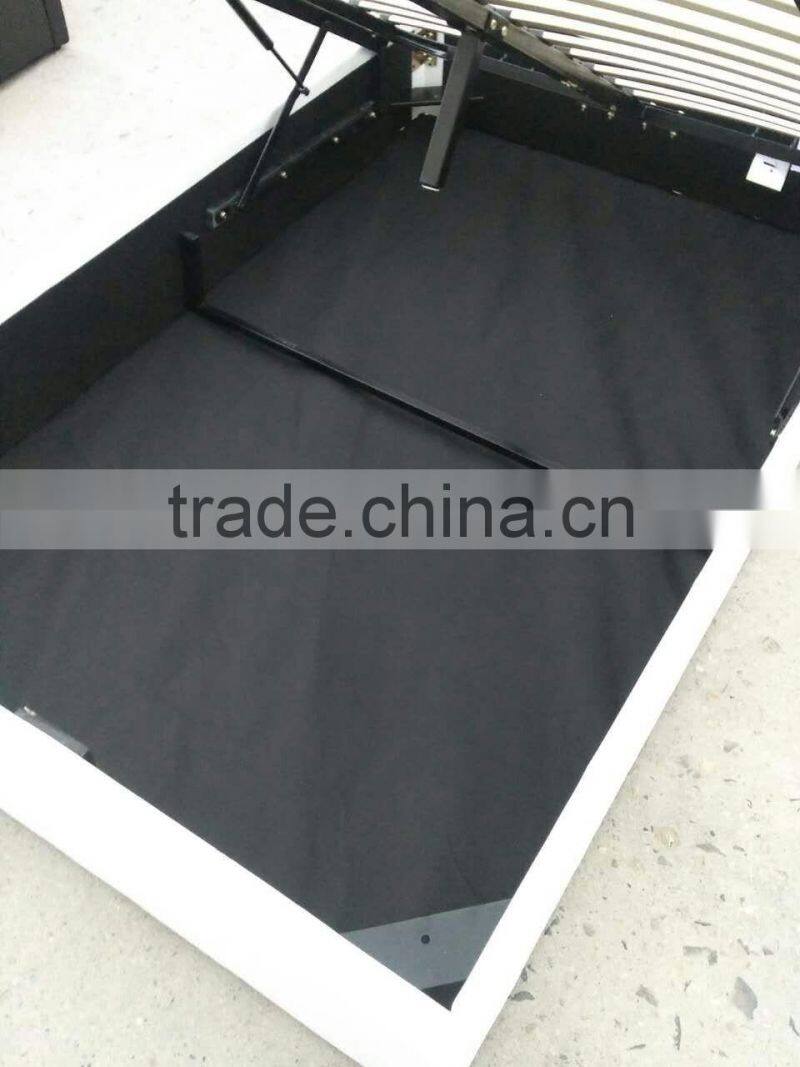 Ottoman storage gas lift bed with crystal buttons headboard