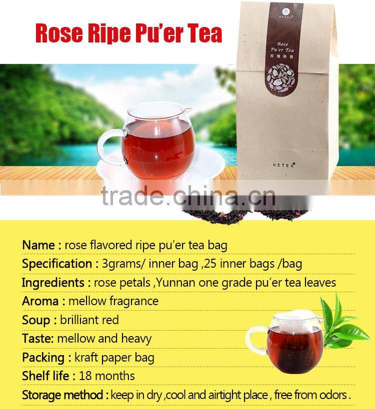 diuretics arabic tea leaves yunnan healthy rose puer teabag