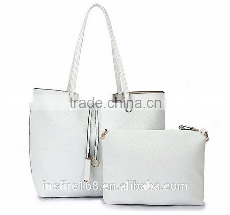 2PCS/Set Women Lady Leather Handbag Shoulder Bag Tote Party Clutch Wallet Purse