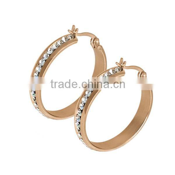 Bulk sale IPG two tones 316l stainless steel fashion hoop earrings wholesale gold earrings designs jewellery girl design LE2337