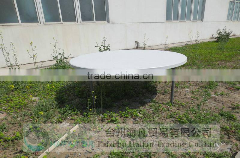 stainless steel bracket PE 6FT outdoor round table for banquet/durable modern round dining table with removable legs