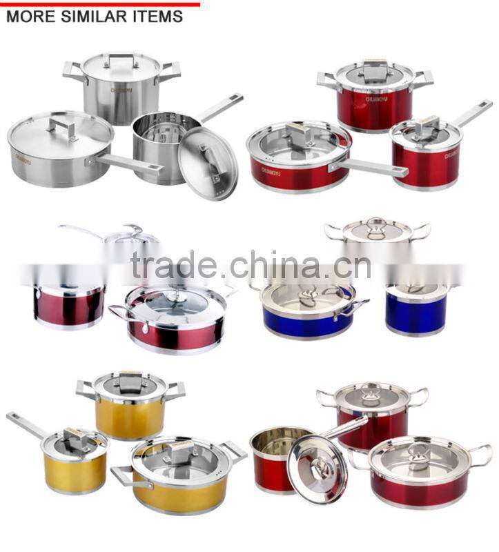 6pcs stainless steel cookware set with square shanks CYTG6-8