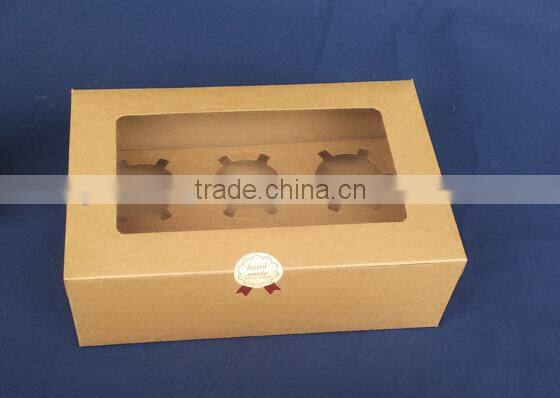 High quality kraft cupcake box.cheap cupcake box 4pc