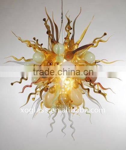 XO blown glass art chandelier xo-10426 and crystal chandelier